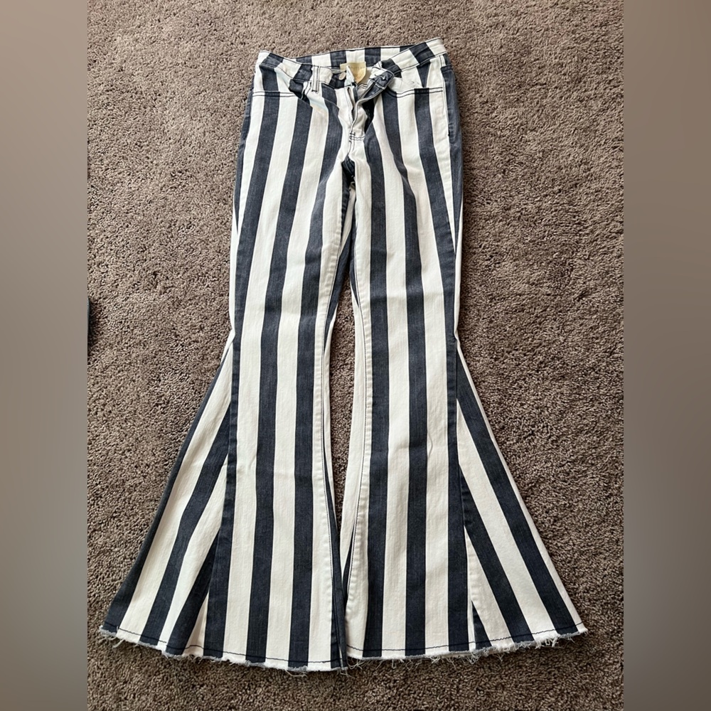 Judith March Super Flare Striped Jeans